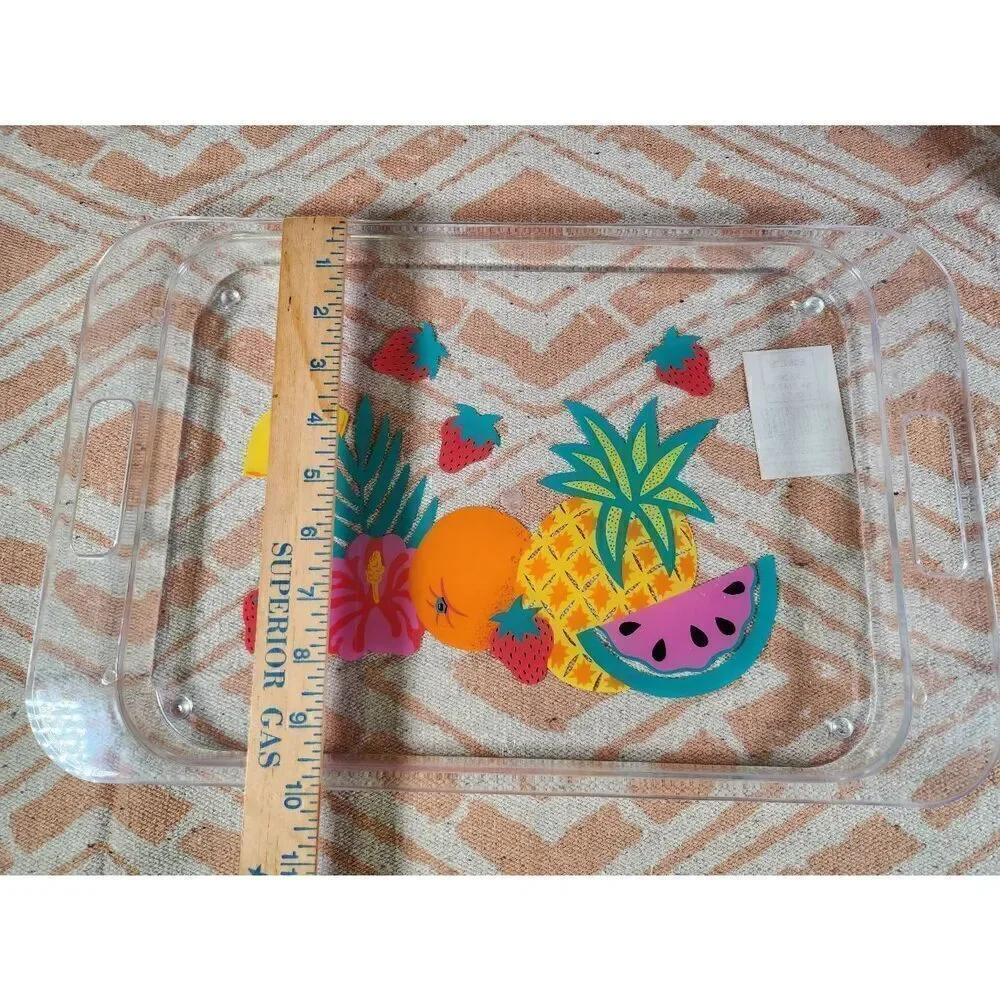 Vintage Acrylic Fruit  Pitcher and Serving Tray,